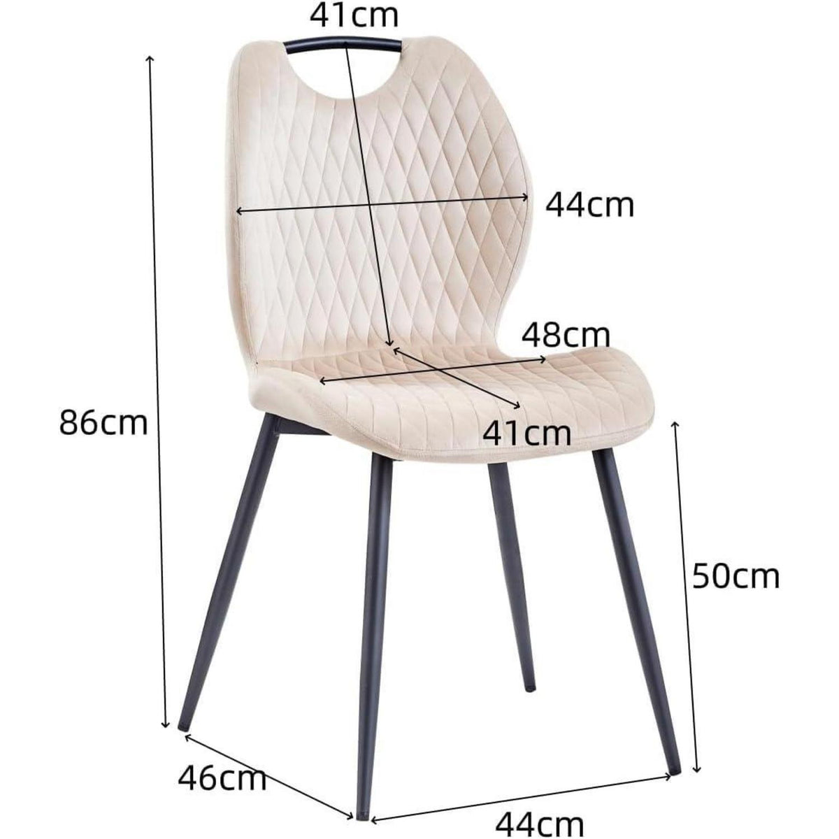 Esszimmerstühle Set 8 – Beige, Modern & Bequem