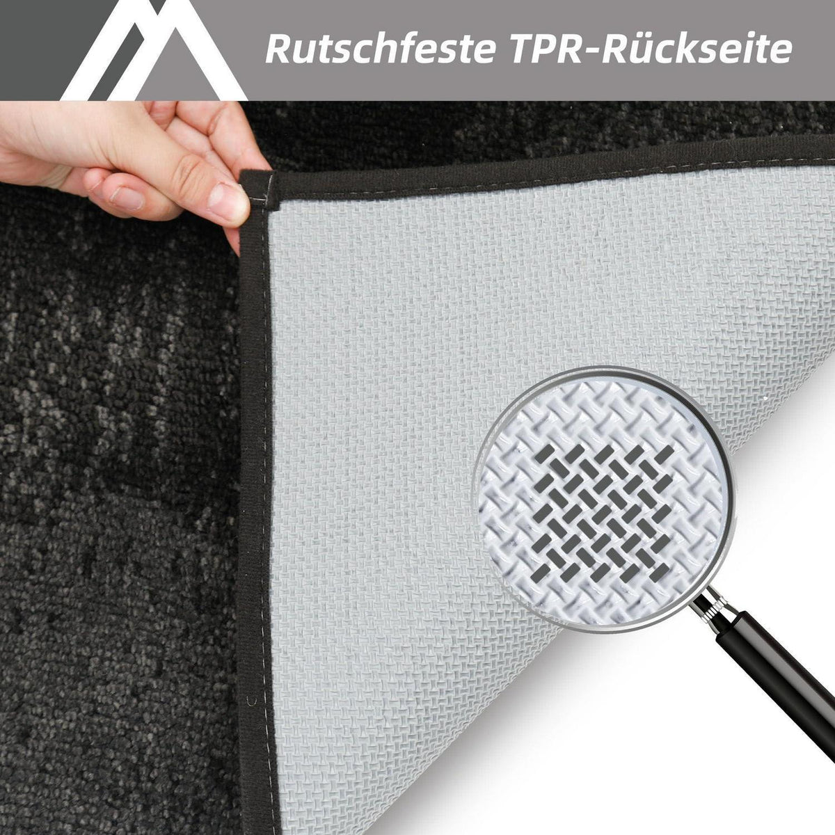 Fußmatte Karomuster Dunkelgrau 80x120 cm – Rutschfest & Saugfähig