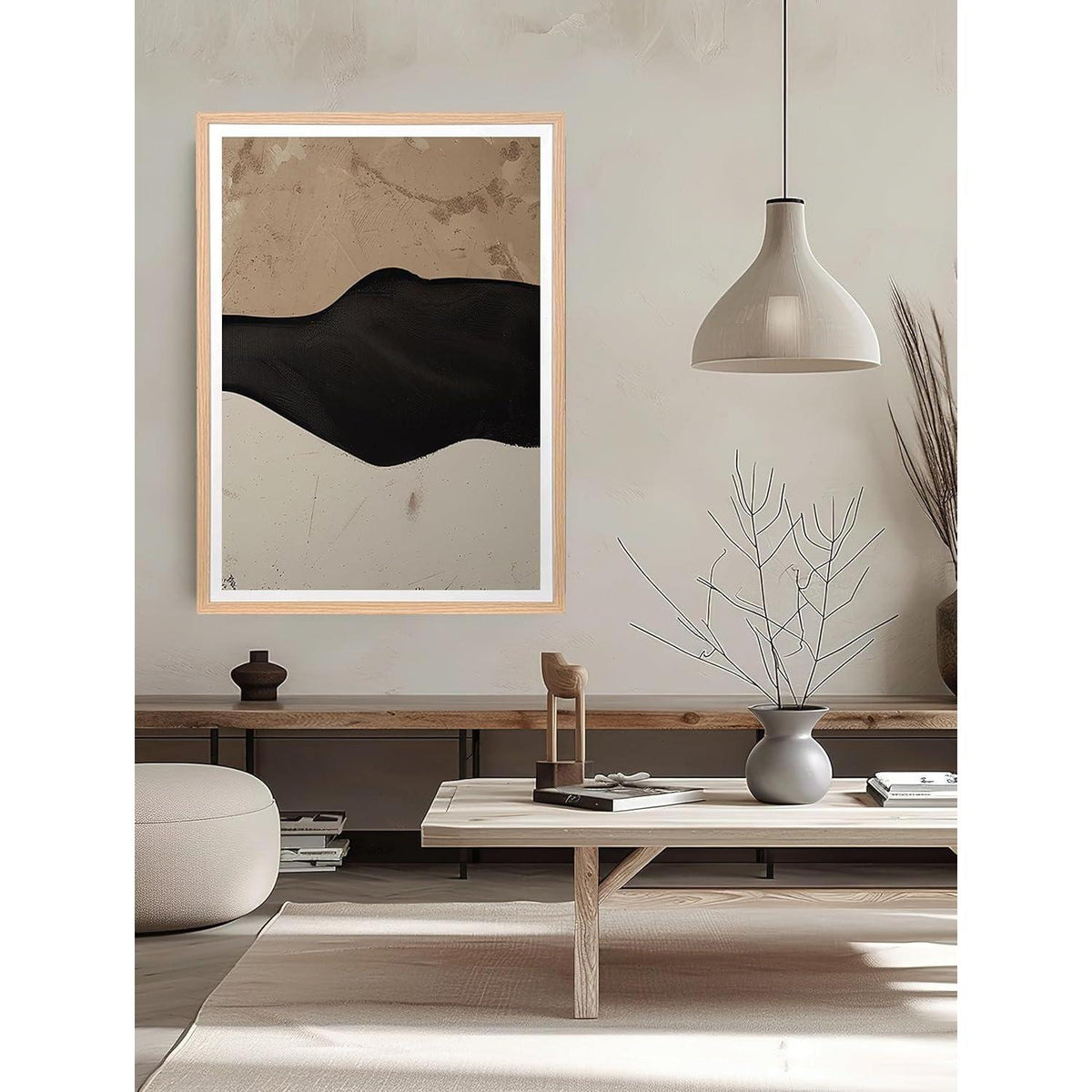Holz Bilderrahmen A1 Wandmontage Natur
