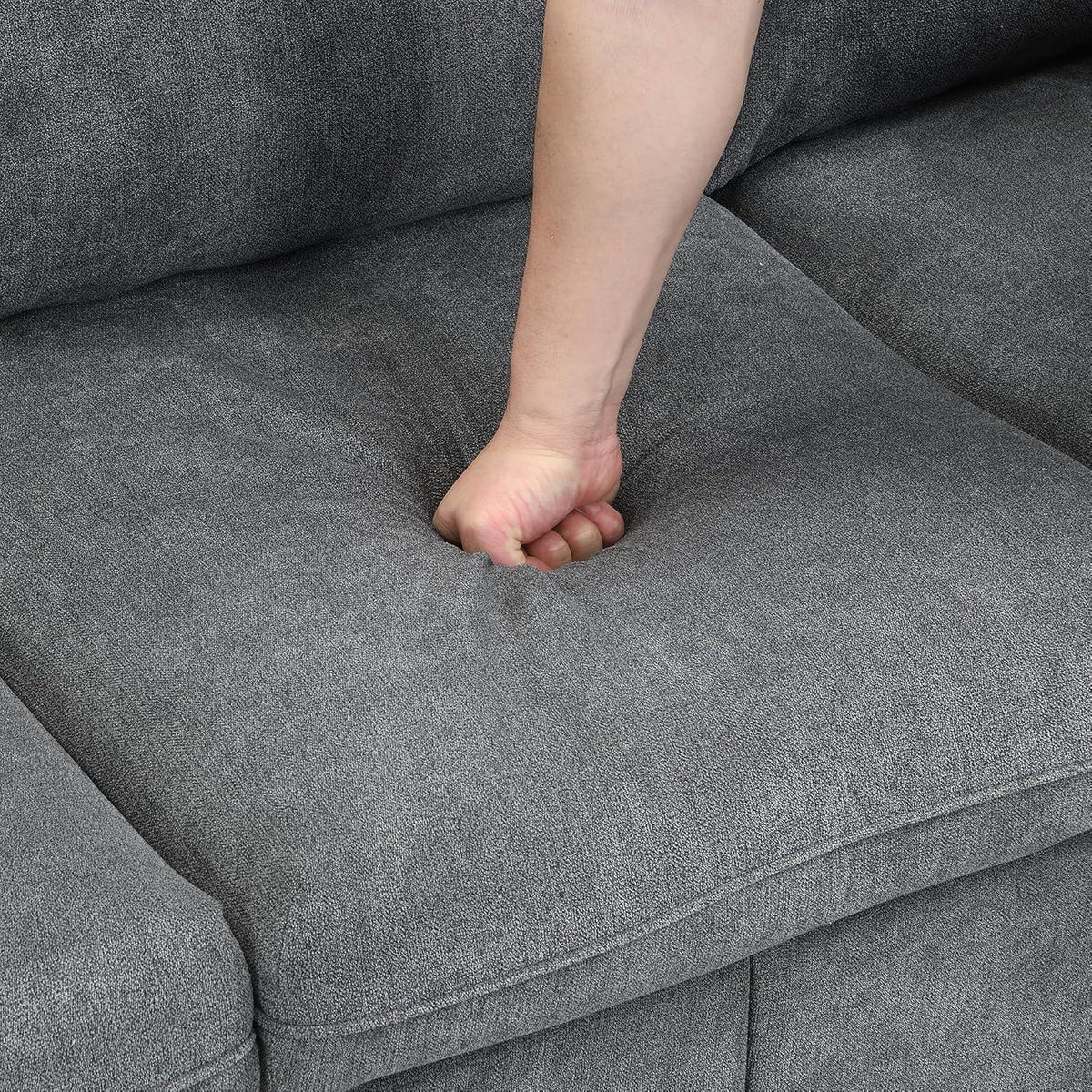 Multifunktionales Ecksofa mit Stauraum & Schlaffunktion – Dunkelgrau