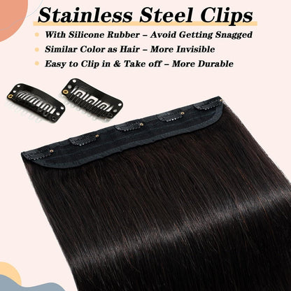 Echthaar Clip-in Extension Schwarz 55cm – Volumenset