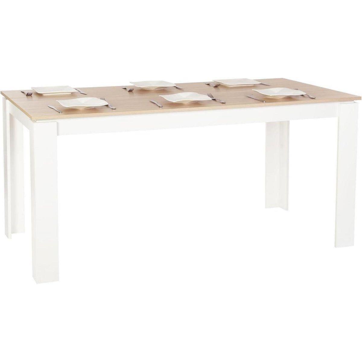 Großer Esstisch Eiche-Weiß 160x80cm – Modern & Vielseitig
