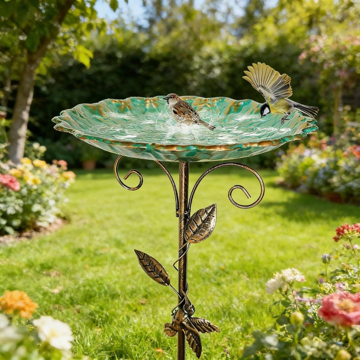 Vintage Vogeltränke Metall – Winterfestes Vogelbad für den Garten