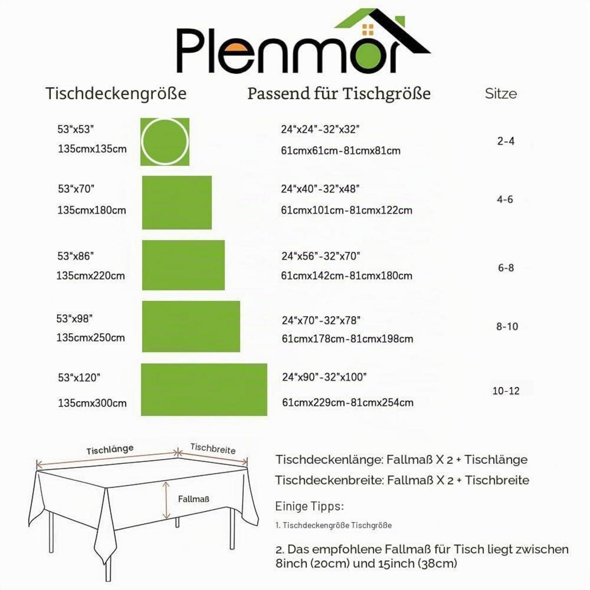Leinenoptik Tischdecke Blau Rechteckig 220x135cm