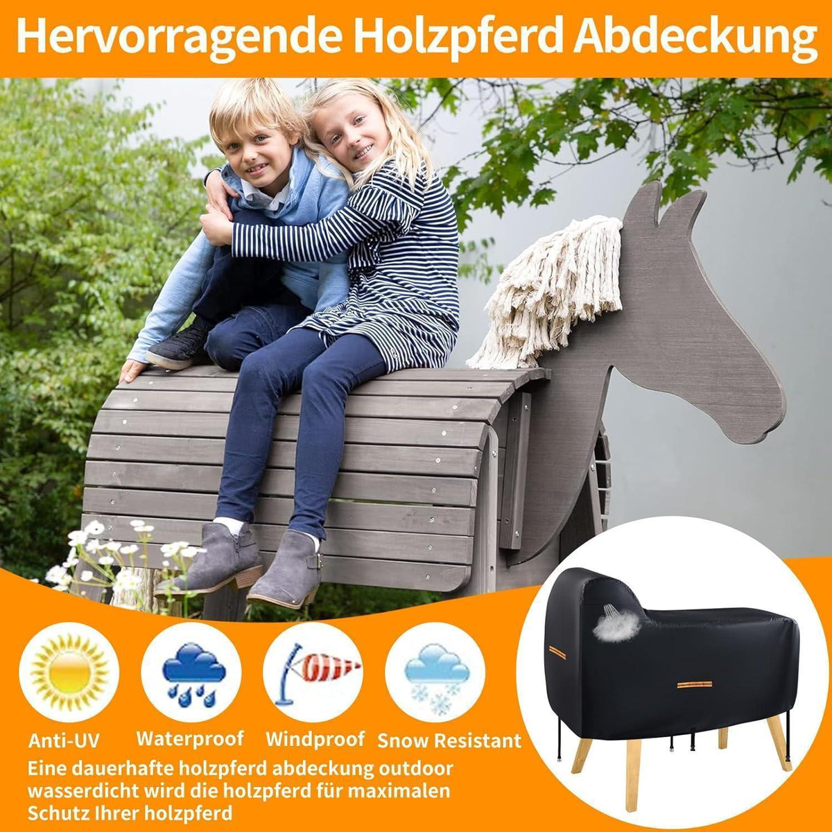 Holzpferd Abdeckung 420D Wasserdicht & UV-Schutz