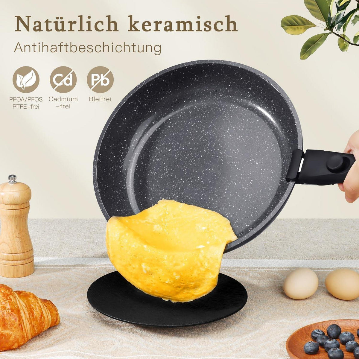 21-teiliges Kochgeschirrset mit abnehmbaren Griffen & Antihaftbeschichtung