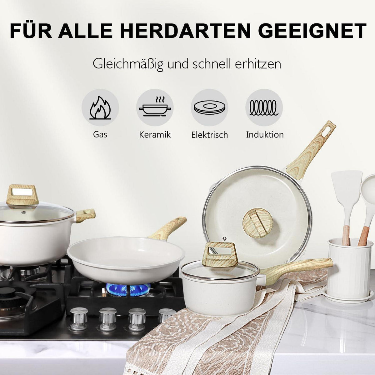 18-teiliges Antihaft-Kochgeschirr-Set | PFAS-frei & Spülmaschinenfest