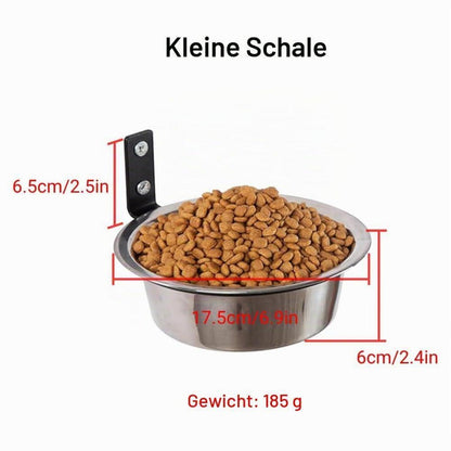 Wandmontierter Edelstahl Hundenapf Set (2er Pack)