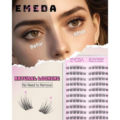 Selbstklebende Cluster Wimpern – Natürlicher Look, Kein Kleber