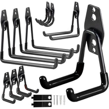 12er Pack Garagenhaken für Werkzeug, Fahrrad & Leiter (Schwarz)