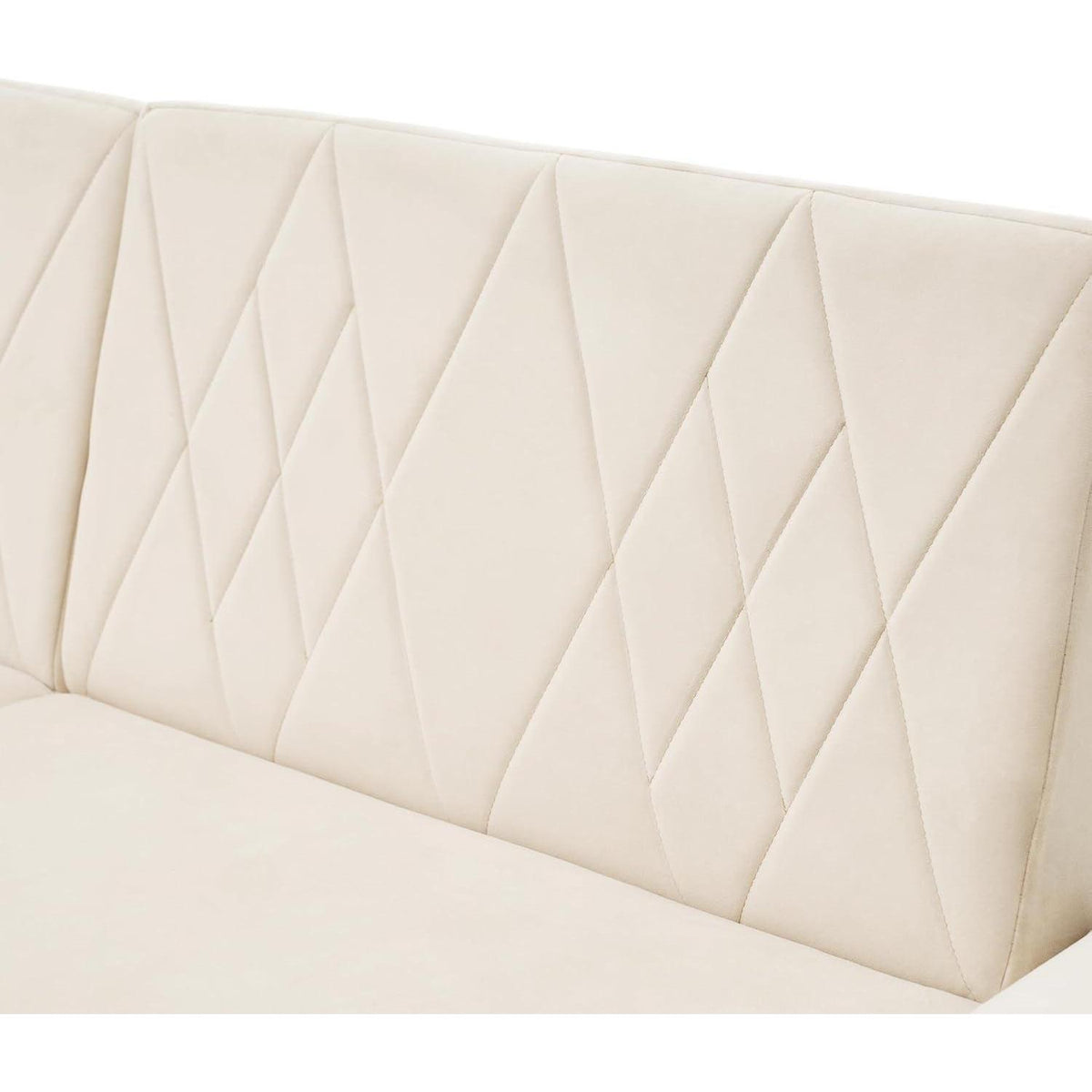 Zweisitzer-Schlafsofa mit Samtbezug – Beige