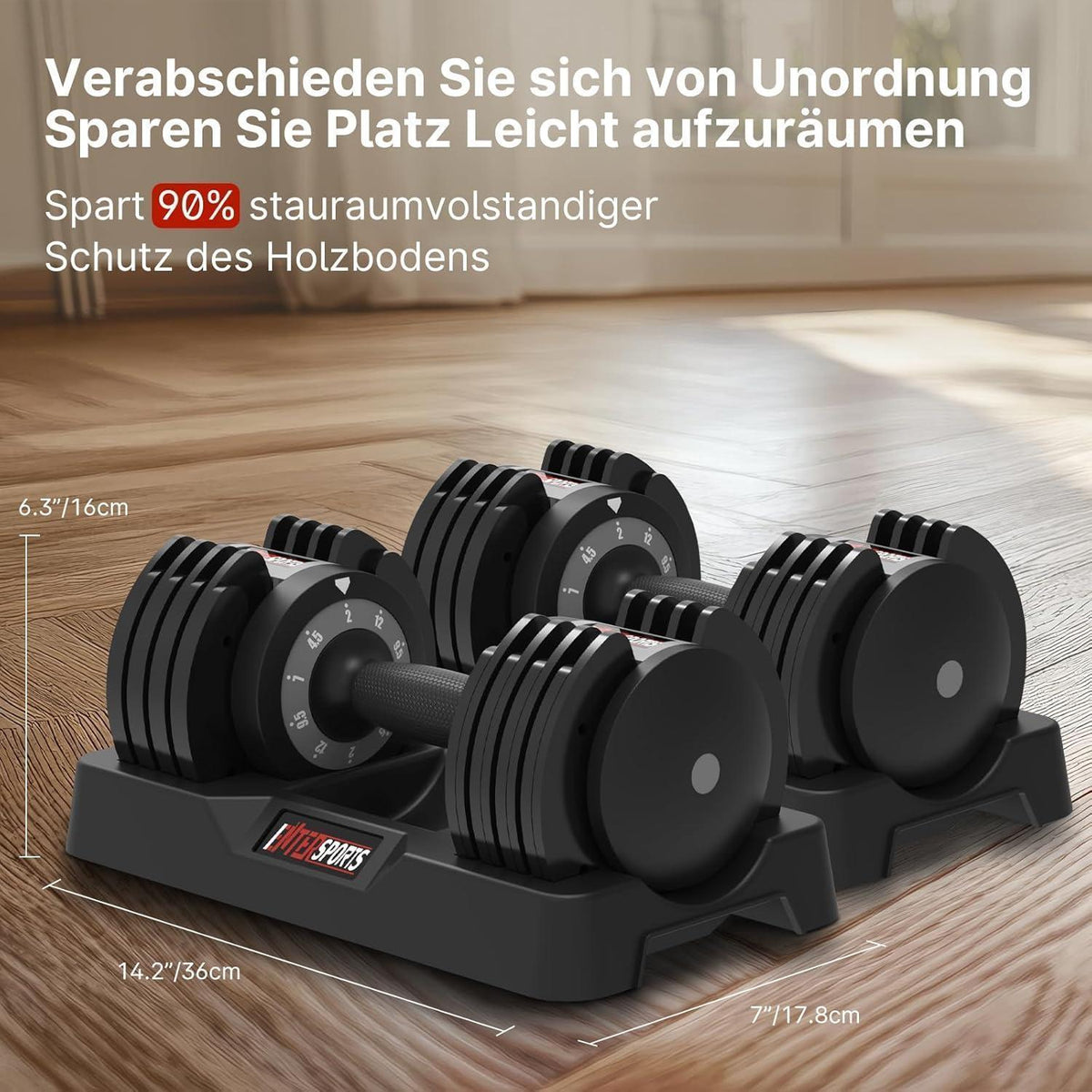 Verstellbare Hantel 2-12kg mit rutschfestem Griff für Ganzkörpertraining