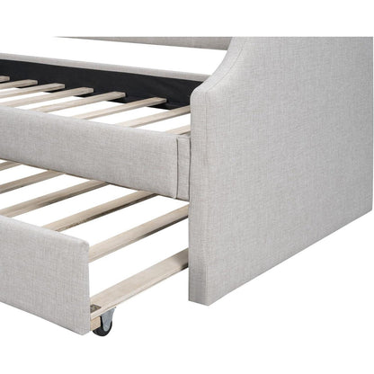 Tagesbett 90x200 mit Rollbett, Beige