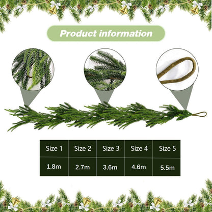 2x 2,7m Norfolk Pine Girlande – Realistische Weihnachtsdeko