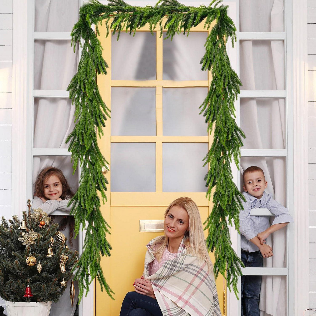 2x 2,7m Norfolk Pine Girlande – Realistische Weihnachtsdeko