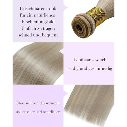 Echthaar Tressen Aschblond Highlight #18/613 – 45cm