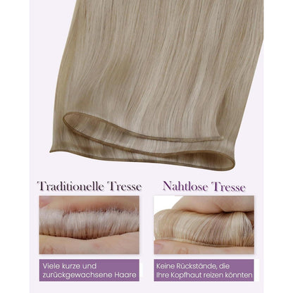 Echthaar Tressen Weißblond #18/613 – 60cm, Remy, Einnähbar