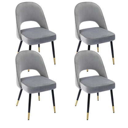Esszimmerstühle Set 4 Grau – Polsterstühle mit Metallbeinen