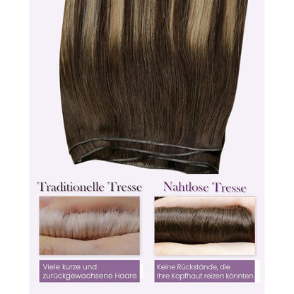Echthaar Tressen Balayage Braun #4/27/4 – 55cm