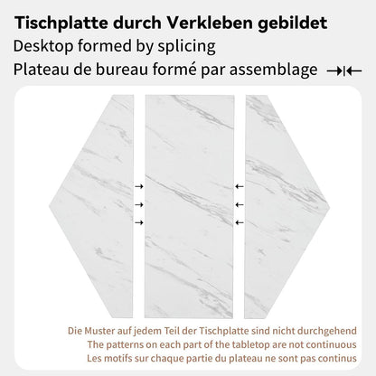 Essgruppe mit Esstisch & 4 Samtstühlen Weiß/Grün