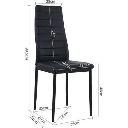 Esszimmergruppe Eiche-Weiß 160cm mit 6 Stühlen in Lederoptik