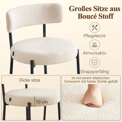 Barhocker Set 2er – Gepolstert, Weiß – 63,5cm Sitzhöhe