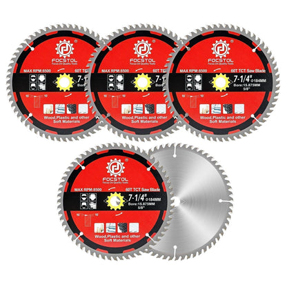 Kreissägeblatt Holz 184mm 60 Zähne 5er Set für präzise Schnitte
