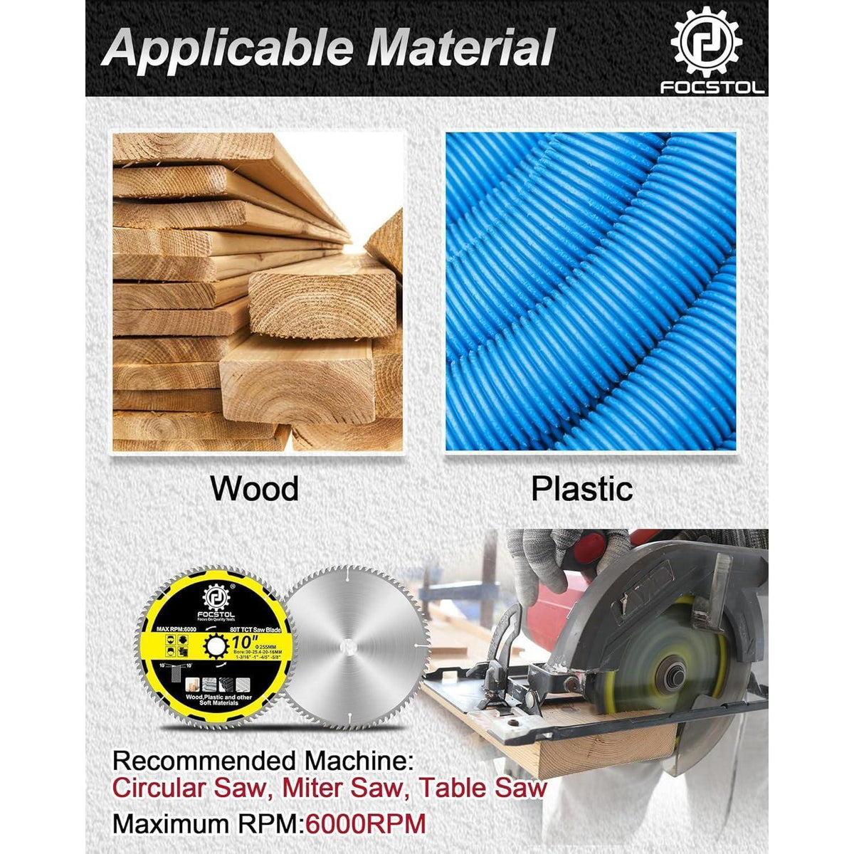Kreissägeblatt Holz 255mm 80 Zähne 5er Set für präzise Schnitte