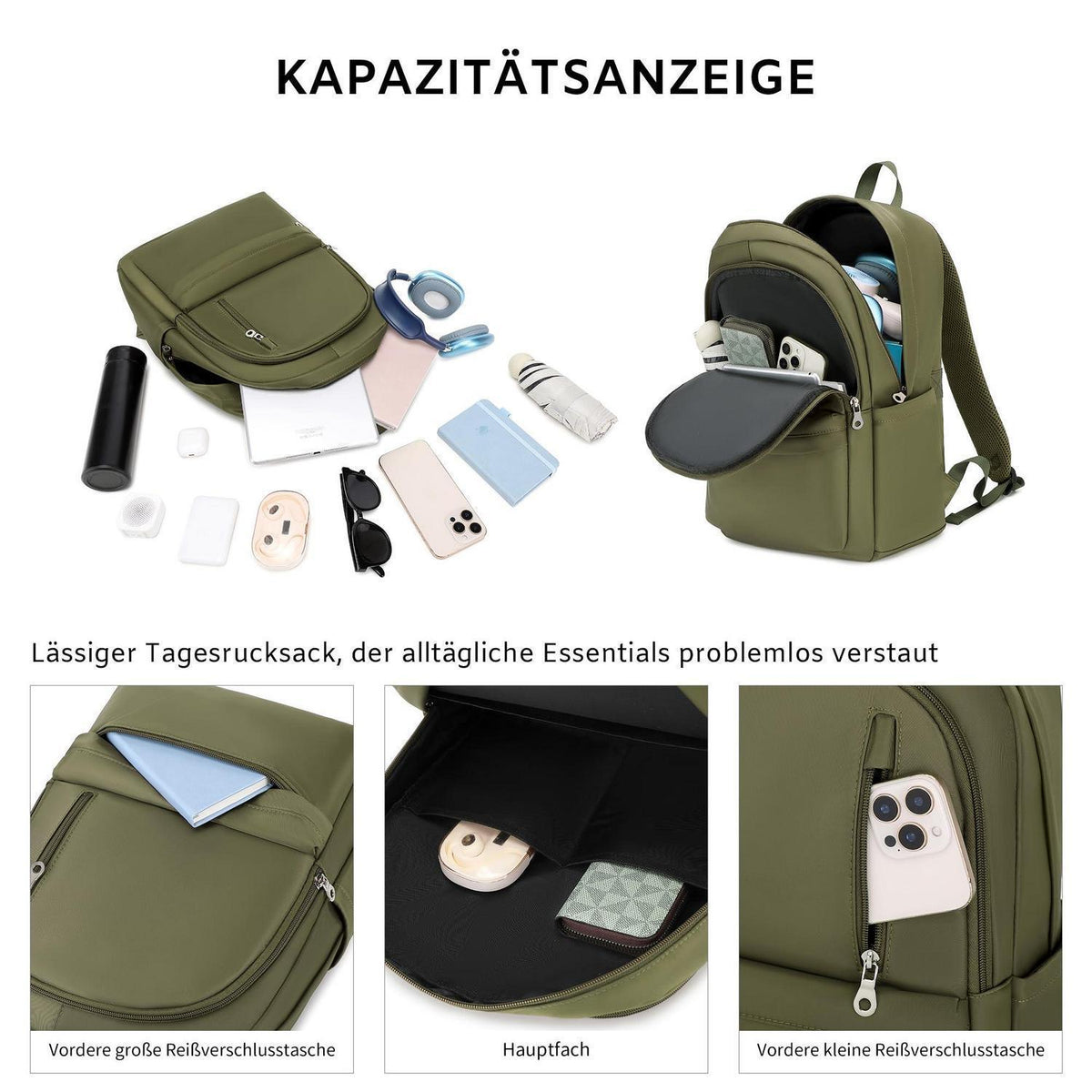 Faltbarer Nylon Rucksack – Groß, Leicht & Modisch für Alltag & Reisen