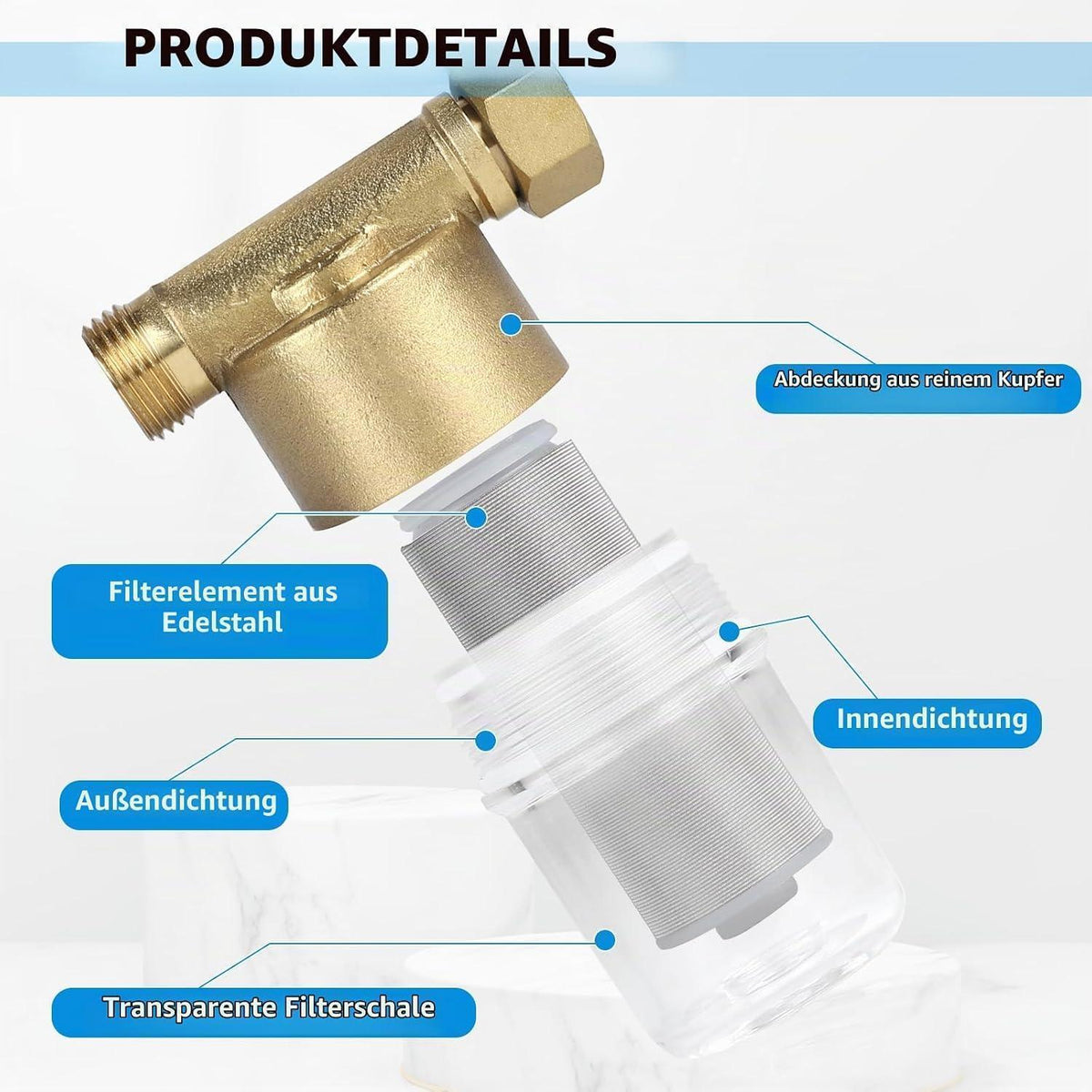 Hauswasserfilter 1/2" – Vorfilter für Hauswasserwerk & Geräte