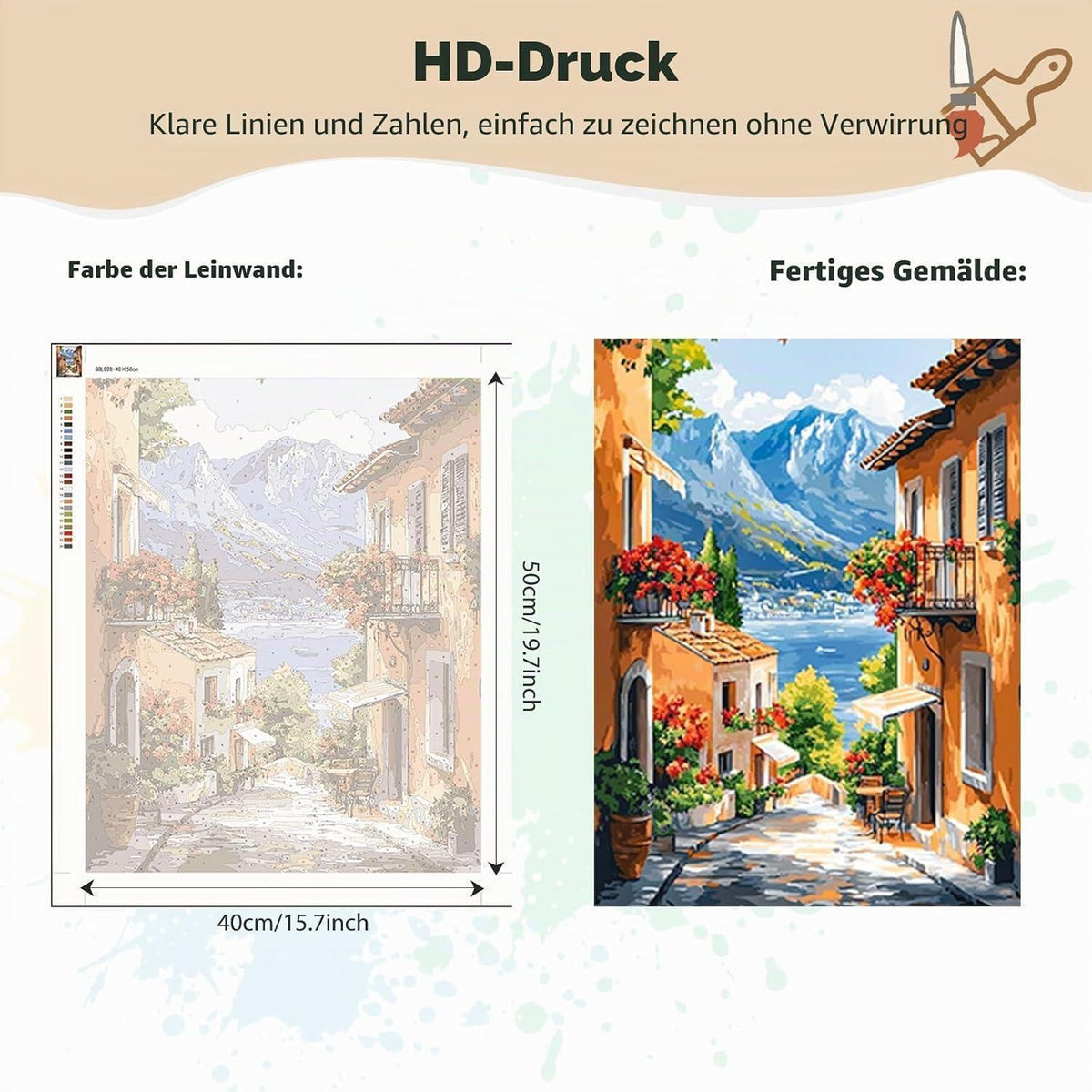 Malen nach Zahlen Landschaft – DIY Set für Erwachsene 40x50cm