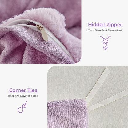 Flauschiges Lavendel Bettwäsche-Set für Doppelbett