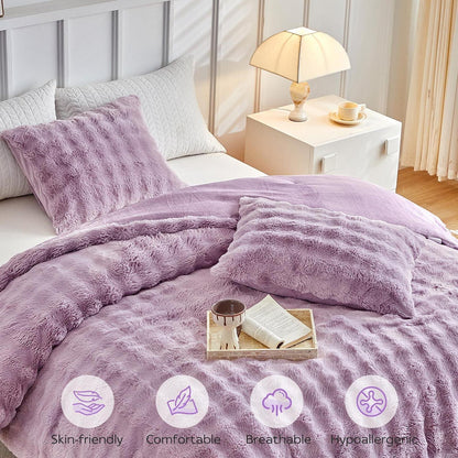 Flauschiges Lavendel Bettwäsche-Set für Doppelbett