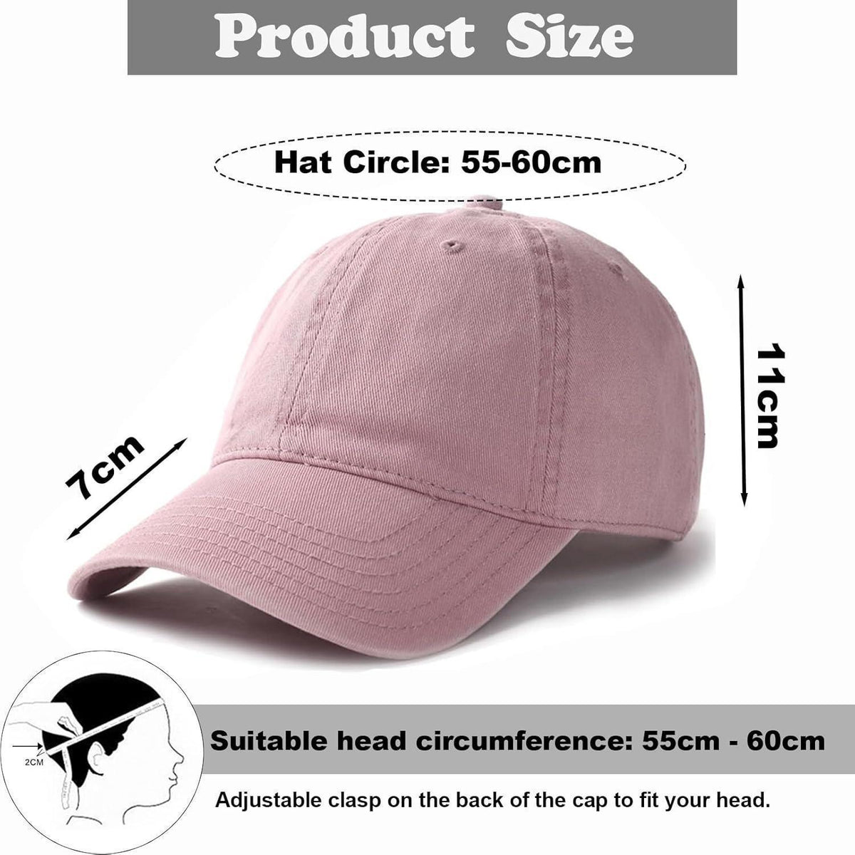 Vintage Baseball Cap Baumwolle Rosa – Unisex Retro Basecap