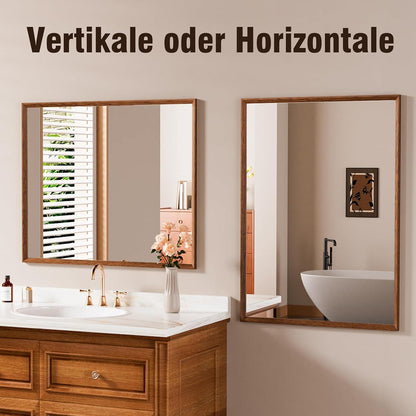 Vintage Wandspiegel Braun Rechteckig 56x76 cm