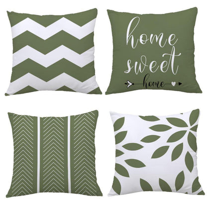 Grüne Kissenbezüge 40x40 cm – Set aus 4 | Geometrisches Design