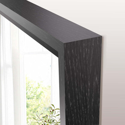Wandspiegel Schwarz Rechteckig 70x90cm mit Holzoptik Rahmen