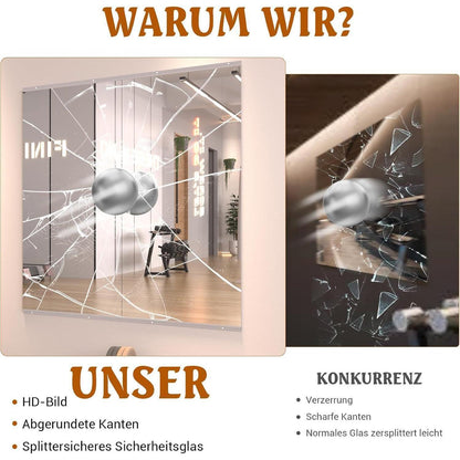 WEER Heim Gym Spiegel 140x42cm - 2er Set, Gehärtetes Glas