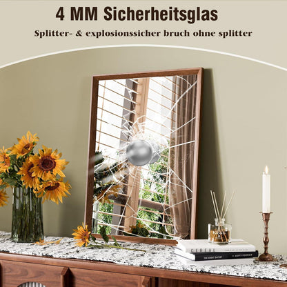 Vintage Wandspiegel Braun 60x90 cm - Rechteckiger Kosmetikspiegel
