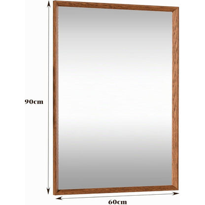 Vintage Wandspiegel Braun 60x90 cm - Rechteckiger Kosmetikspiegel
