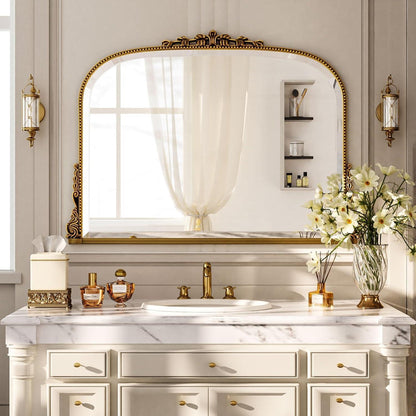 Vintage Wandspiegel 90x67cm, Barock Gold/Kupfer