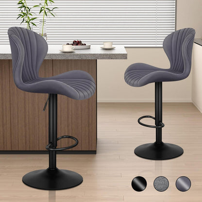 Barhocker Set 2x, Grau – Höhenverstellbar & Schwenkbar