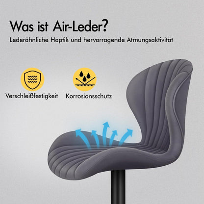 Barhocker Set 2x, Grau – Höhenverstellbar & Schwenkbar