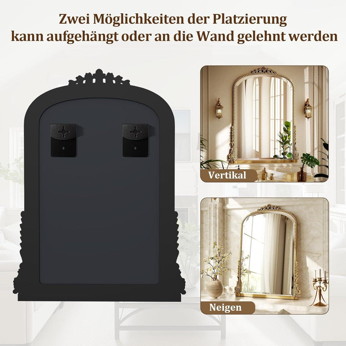 Vintage Wandspiegel 81x61cm, Barock Gold/Kupfer