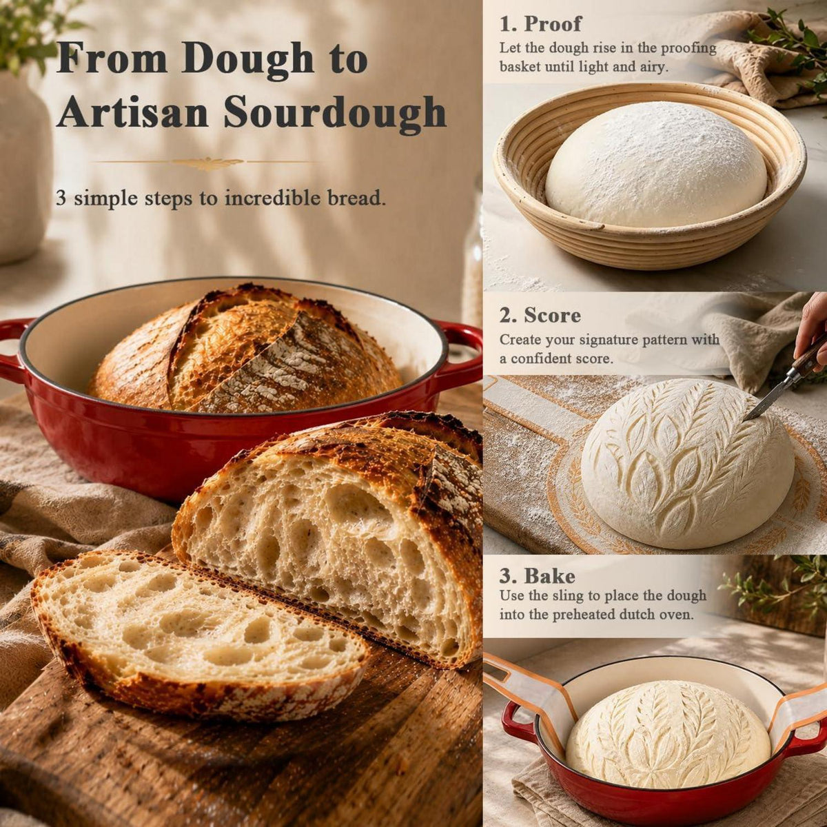 Gusseisen Dutch Oven 5,7L - Perfekt zum Sauerteig Brot Backen