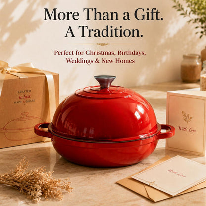 Gusseisen Dutch Oven 5,7L - Perfekt zum Sauerteig Brot Backen