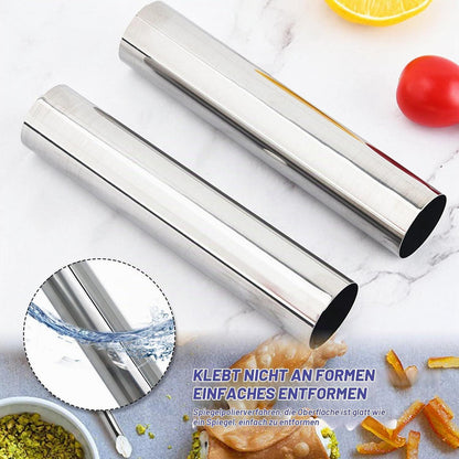 Cannoli Form Edelstahl – 15 Stück für leckere Schaumrollen