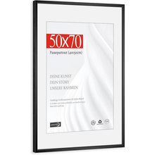Bilderrahmen 50x70 cm Aluminium Schwarz mit Kunstglas