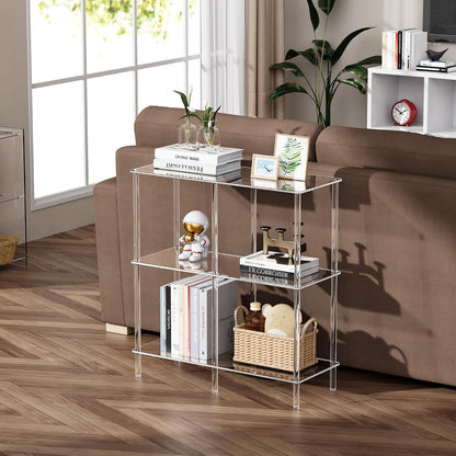 Acryl Konsolentisch Regal – Transparent, 75x30x80 cm