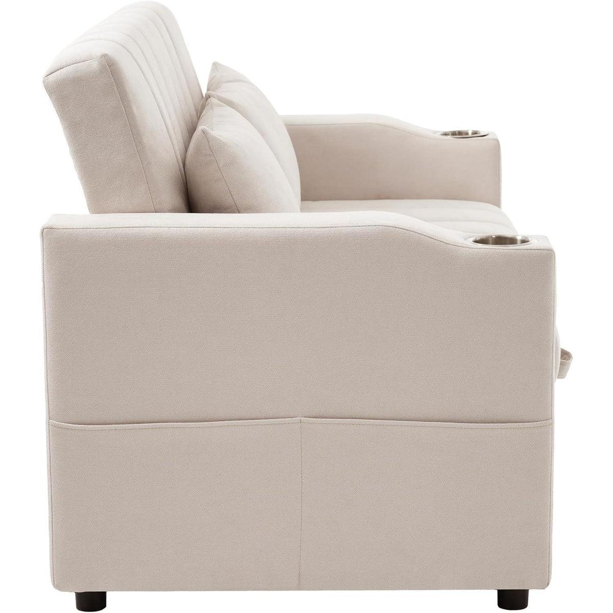 2-Sitzer Schlafsofa mit Getränkehaltern & verstellbarer Rückenlehne